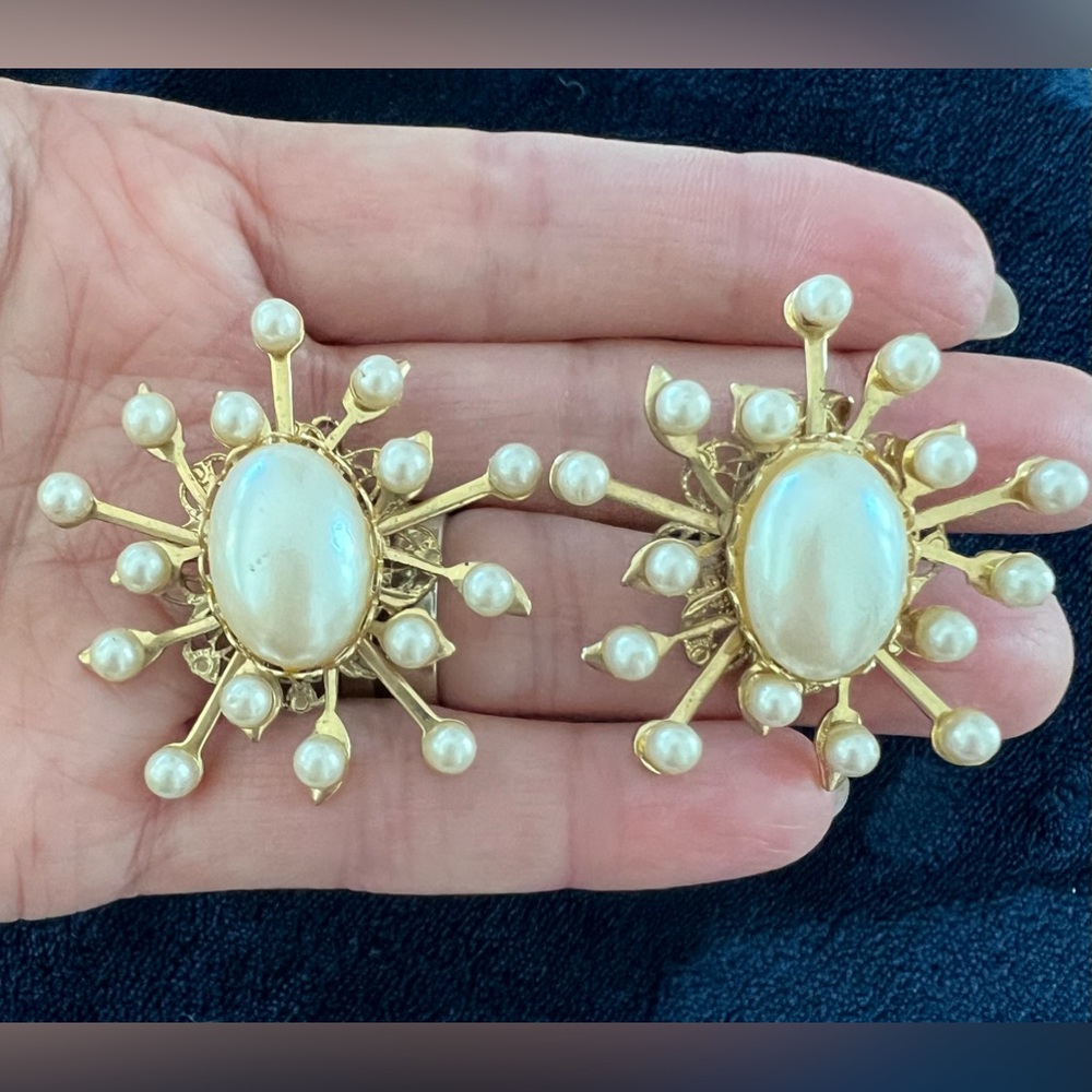 Pearl Vintage Statement Earrings